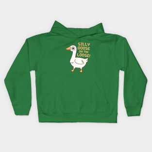 Cute Silly Goose On The Loose Funny Saying Kids Hoodie